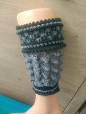 Handgestrickte Loferl mit Umschlag Wadenstutzen Herren Trachten WU:38-43cm grau