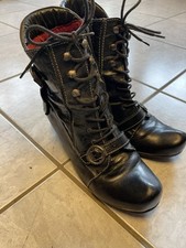 Lisa Tucci Gr. 41 Damen Halbschuhe Stiefelette Boots  Leder Schwarz  