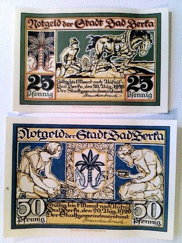 Banknoten notgeld stadt bad - banknoten,,