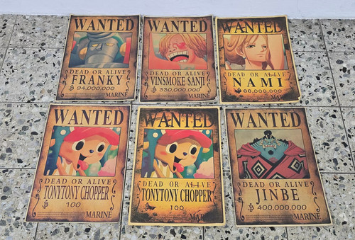 One piece wanted poster set - wanted,