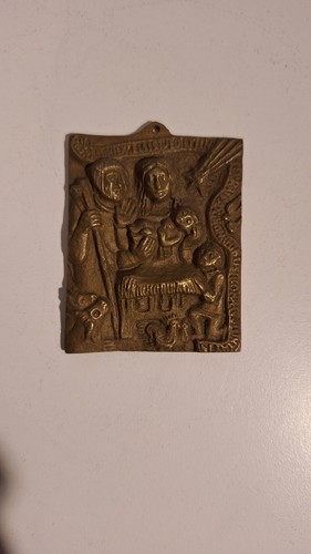 Religiöses bronzerelief - religiöses,