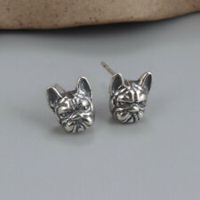 B35 Ohrringe Hund Hundekopf Bulldogge Sterlingsilber 025