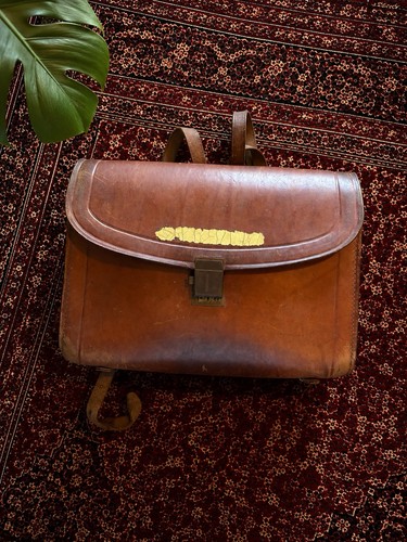 Vintage lederrucksack aus - lederrucksack,