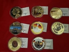 Gigant Medaillen  70mm 8Stück vergoldet mit Echtheitszertifikat
