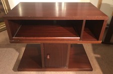 TV Fernseher Tisch Holz Mahagoni Rack Set DVD CD Fach rollbar Ausziehboden