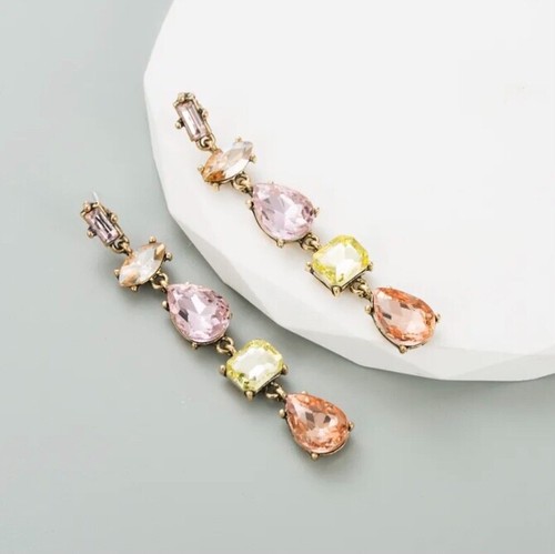 Strass ohrringe rosa zitrone - ohrringe,