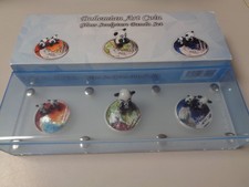 BURKINA FASO 2016 - 3 x 1 Unze in Farbe - BOHEMIAN ART PANDA Glass Sculpture Set