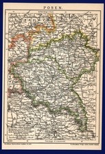 Landkarte anno 1903 - Provinz Posen - Bromberg Schneidemühl Gnesen Hohensalza