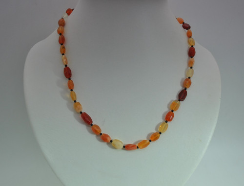 Feueropal halskette mit - feueropal,