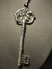 Dämonen Schlüssel Halskette in Silber Gothic Satanist Teufelsanbeter Hexe Satan