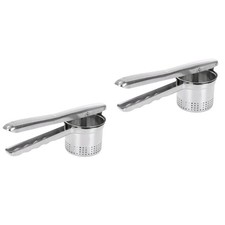  2 Stück Edelstahl-Handkartoffelpresse und -stampfer, Zitronenpresse,