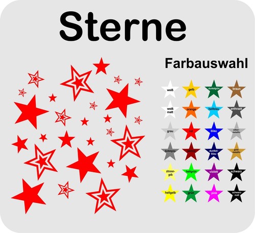 Sterne fensterbild auto - 28,