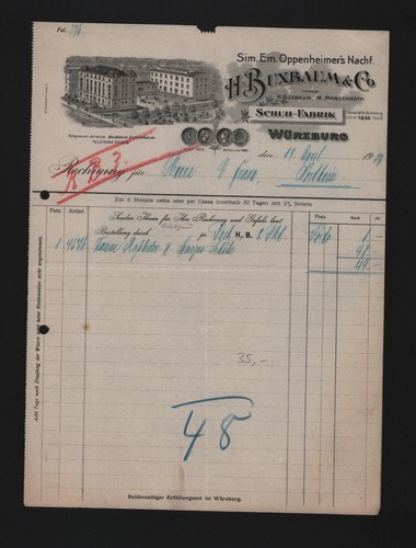 Würzburg rechnung 1907 h - wÜrzburg,,