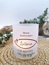 Windlichthülle * Fisch * Konfirmation * Kommunion * Windlicht * personalisiert *