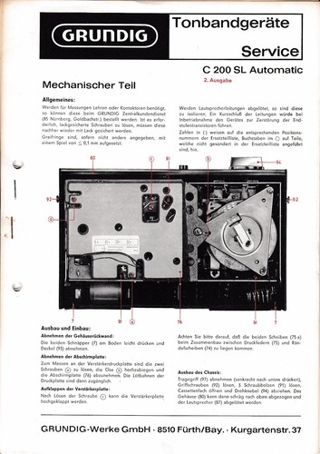 Service manual anleitung - service, für