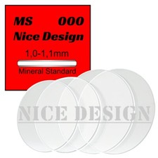 MS Mineralglas (Nice Design) für Armbanduhren Ø 15,0 - 40,0mm / 1,0-1,1mm Stärke