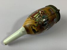 ANTIKER KOPF PORZELLANPFEIFE PFEIFENKOPF PORZELLAN HANDBEMALT ANTRITT ZUM TANZ