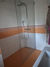 Glasduschwand Duschkabine mit Ablage 110x200mm