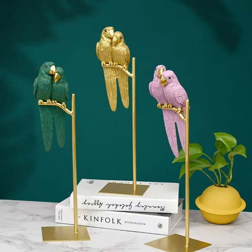Resin papageien paar statue - resin,