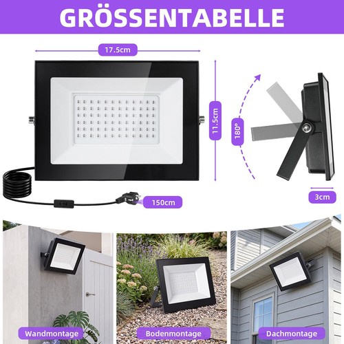 Led schwarzlicht fluter - led,