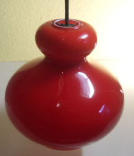 Rote Vintage Milch-Glas-Schirm Lampe Dekolampe Pendelleuchte Retro 60er D: 24cm