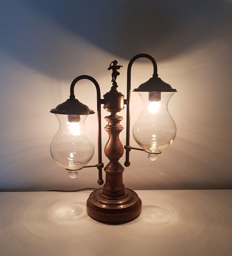 Art deco tischlampe messing - messing, /