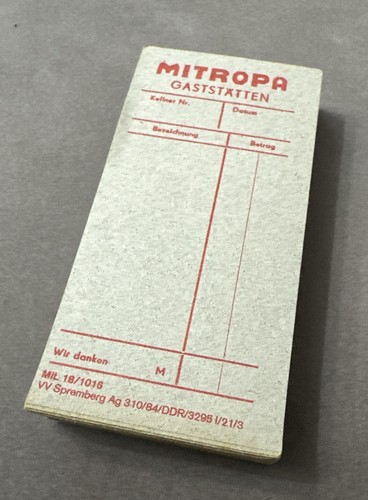 Rechnungsblock mitropa - rechnungsblock,