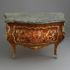 Geschwungene Luxus Kommode im Barockstil mit Marmorplatte Rarität! Louis XV Stil