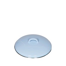 Riess Deckel mit Chromrand 18cm Emaille Blau