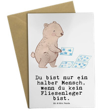 Grußkarte Fliesenleger Herz - Geschenk puzzlen Fliesenfachhandel Bad