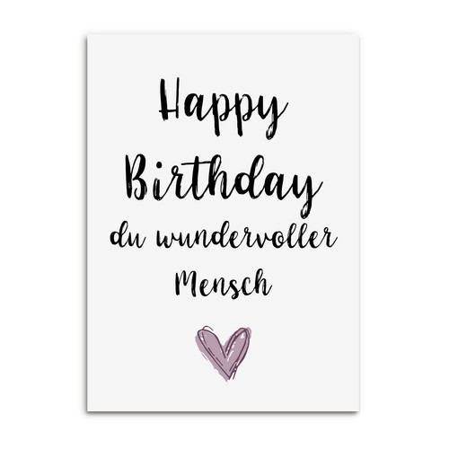 Postkarte happy birthday - happy, du