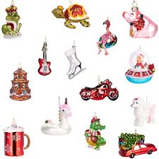 BRUBAKER Glas Weihnachtskugeln Mundgeblasen Christbaumkugeln Handbemalt Lustig