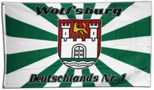 Fahne Fanflagge Wolfsburg 2 Flagge Fußball Hissflagge 90x150cm