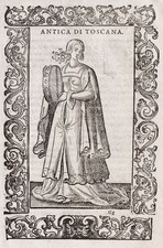 Toscana Tuscany Toskana woman donna costumes Tracht woodcut Vecellio 1590
