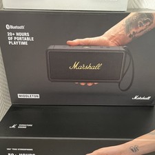 Marshall Middleton Bluetooth Lautsprecher 20h Akku Wasserfest (schwarz)