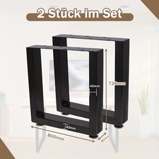 2er-Set Tischbeine Tischgestell Tischkufen Industrie Design Tischfüße Stahl