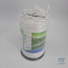 Kerbl Basic PE-Seil, Weidezaun Elektroseil Elektrozaun Kordellitze 6mmx200m Weiß