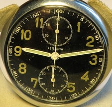 Lemania Militär Beobachtungs Schaltnocken Chronograph 2. Weltkrieg WK 2 ca. 1940