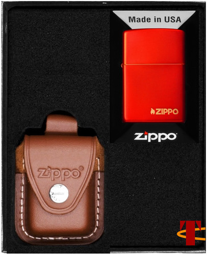 Zippo benzinfeuerzeug set red - set,