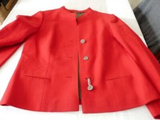 Janker Loden Rot Maßanfertigung PLANKL Wien Gr 38 100% Wolle Silbermünzen