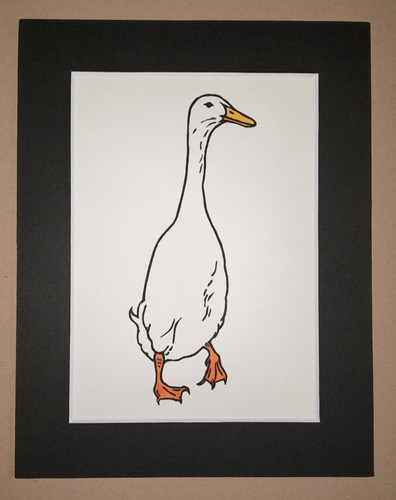 Ente linolschnitt druck - ente,