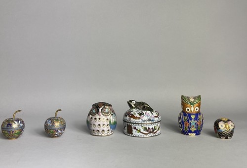 Konvolut alte cloisonne - cloisonne, dose