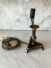Messing Lampenfuß alt für Tischleuchte mit Kabel und Schalter