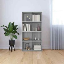 Bücherschrank Sideboard Grau Sonoma 66x30x130 cm Holzwerkstoff Regal Schrank