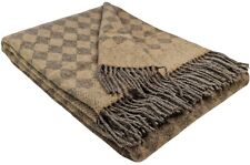 SALE! Wolldecke 100% Schurwolle Wohndecke Plaid Decke 140 x 200cm Braun