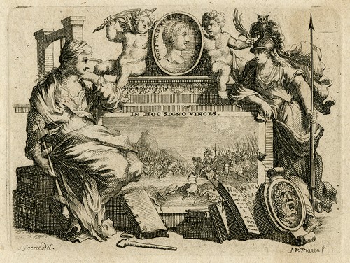 Antiker druck allegorie - -,