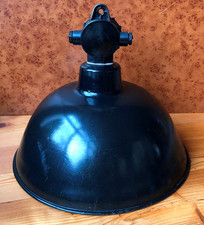 alte original Emaille Lampe Industrielampe Fabriklampe Werkstattlampe DDR E27