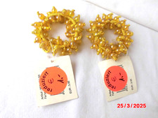 2 Stück Serviettenringe Perlen gelb Durchmesser 5 cm