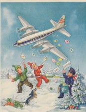 Neujahrskarte Flugzeug Kinder
