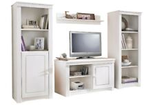 Wohnwand 4tlg Landhausstil TV Regal Schrank aus Kiefernholz weiß NEU